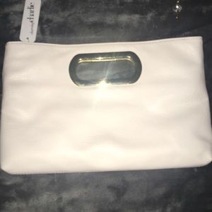 White leather clutch